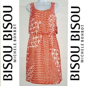 NWT Bisou Bisou Sleeveless Abstract Print Dress